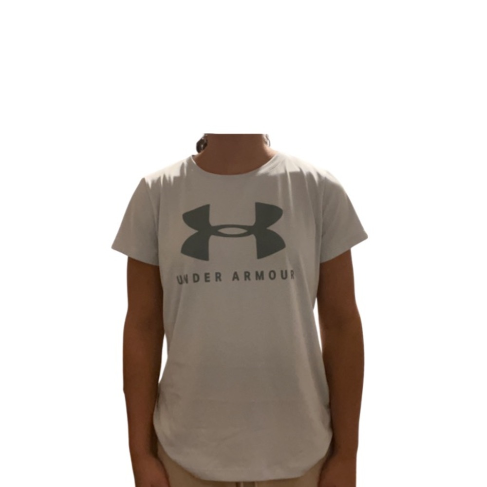 Gray Women’s Under Armour Dri-Fit Workout Shirt Size Large